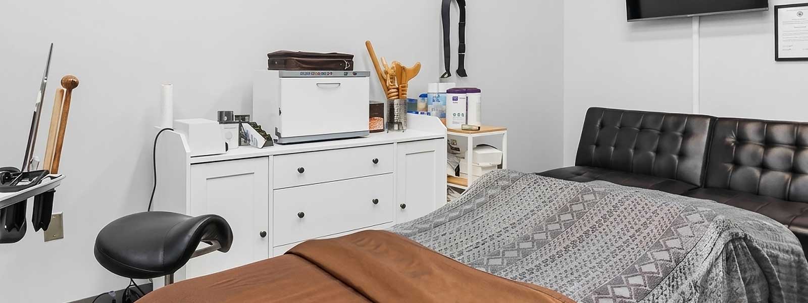 Massage therapy treatment room in Timonium Maryland